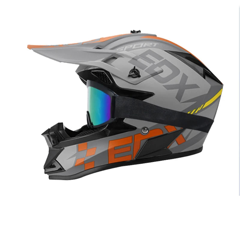 Casque moto cross bleu - Helmetix TTR 55