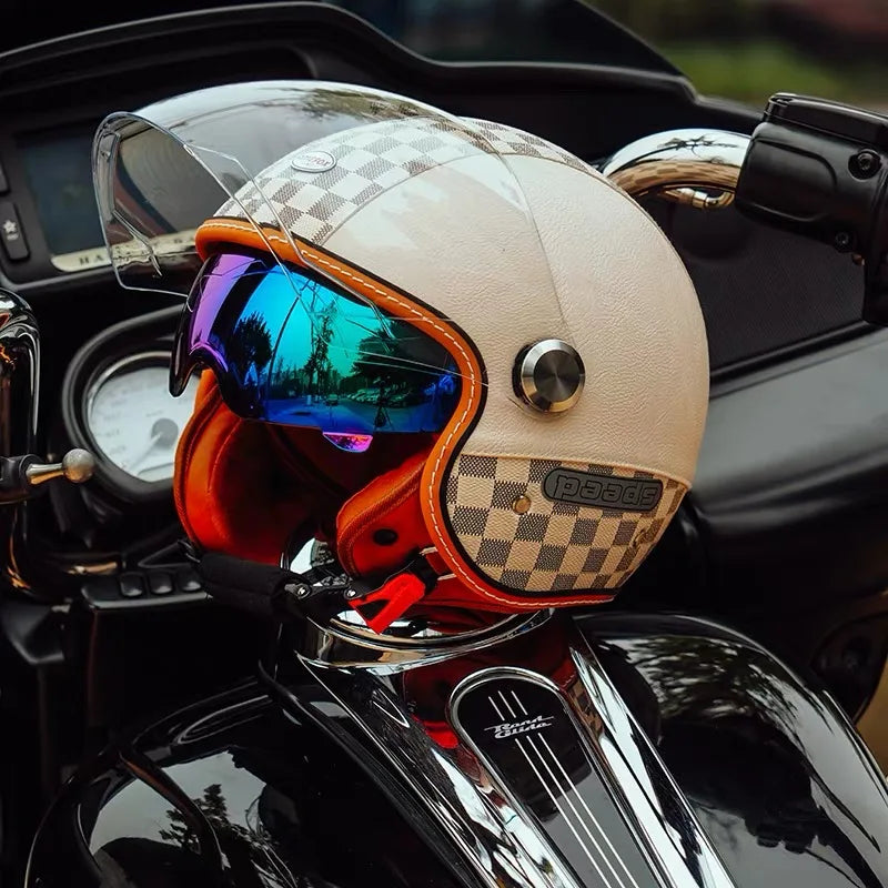 Casque moto vintage homologué - Helmetix BGX 850