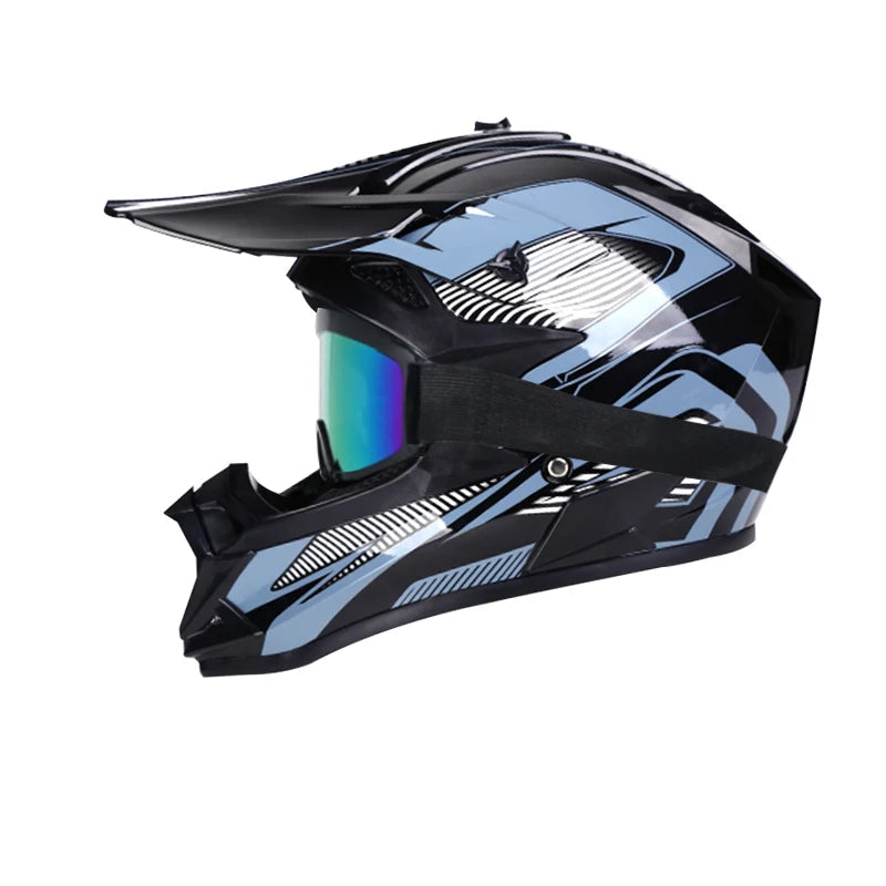 Casque moto cross bleu - Helmetix TTR 55