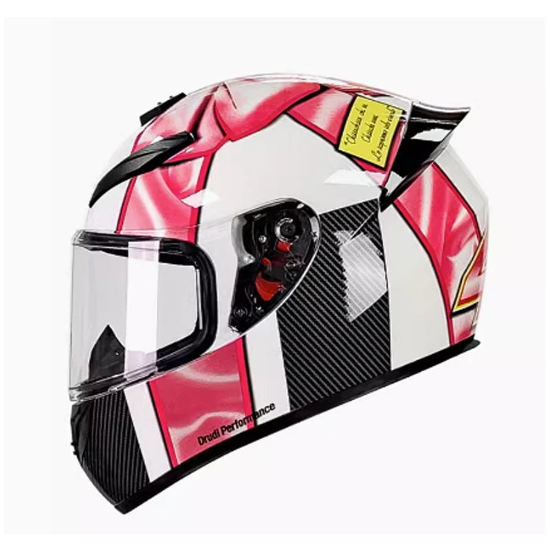 casque moto rouge intégrale - Helmetix PCX 456