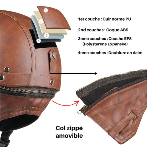 Casque moto vintage avec lunette - Helmetix NXV 265