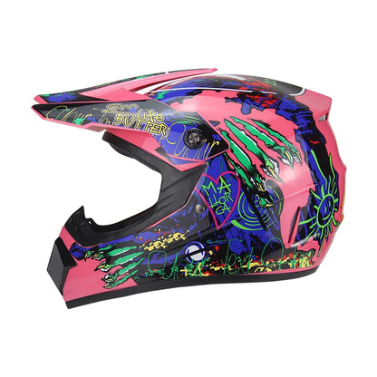 Casque de moto cross enfant / Adulte - Helmetix RED 123