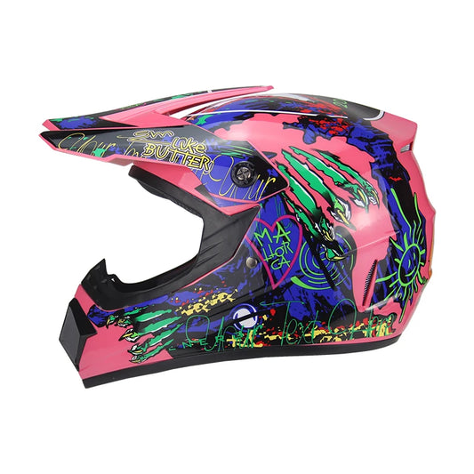 Casque de moto cross enfant / Adulte - Helmetix RED 123