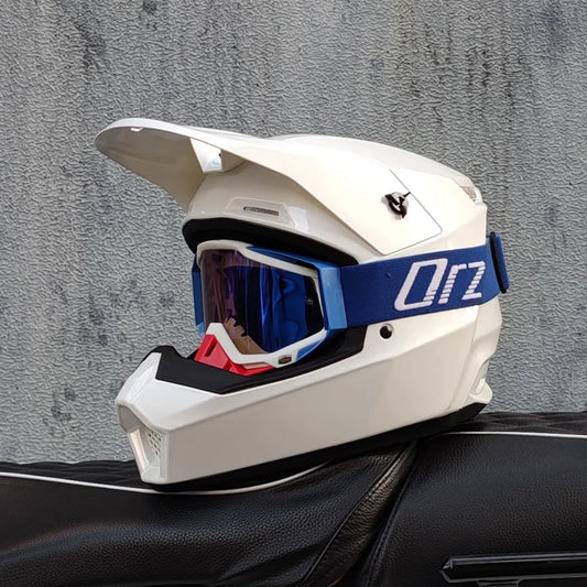 Casque moto cross blanc - HELMETIX LX 92