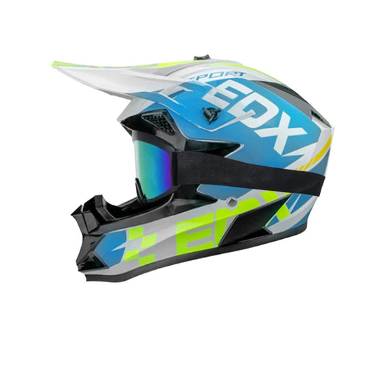 Casque moto cross bleu - Helmetix TTR 55