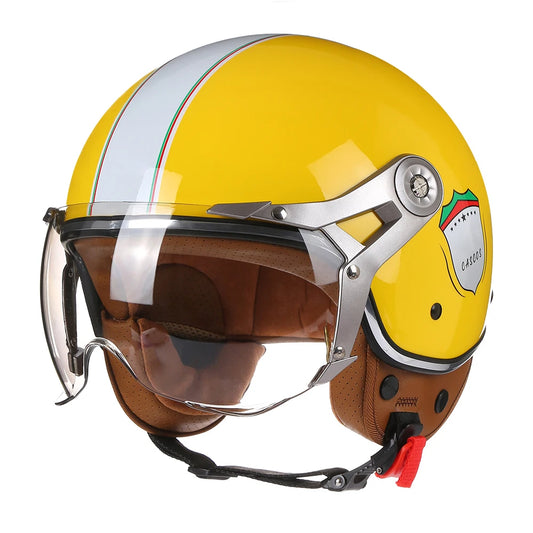 Casque moto jaune vintage - Helmetix BKL 1780