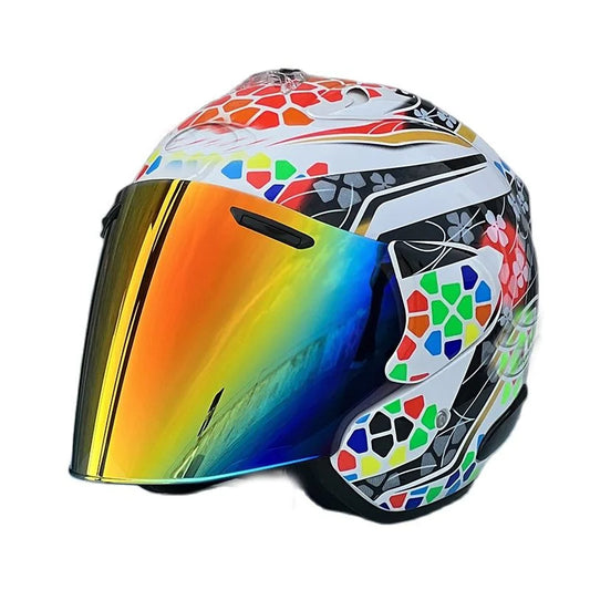 Casque moto jet avec ecran solaire - Helmetix TK 85