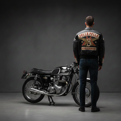 blouson moto homme vintage - helmetix vin 890