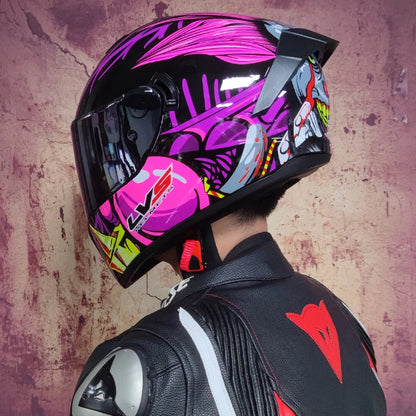 Casque moto noir - Helmetix LPX 456