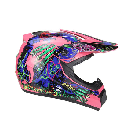 Casque de moto cross enfant / Adulte - Helmetix RED 123