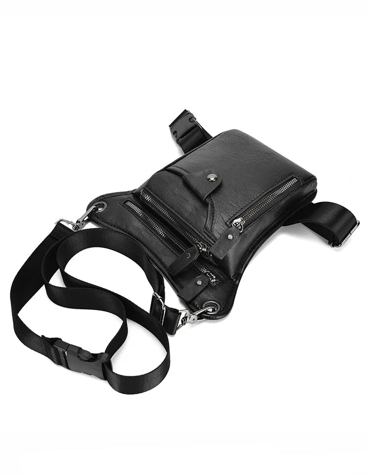 Sacoche de jambe moto cuir - Helmetix vyk 89