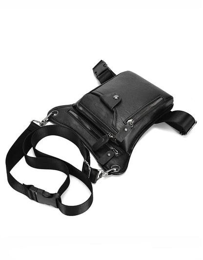Sacoche de jambe moto cuir - Helmetix vyk 89