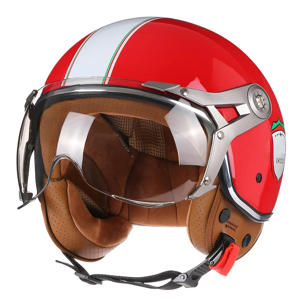 Casque moto jaune vintage - Helmetix BKL 1780