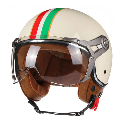 Casque moto jaune vintage - Helmetix BKL 1780
