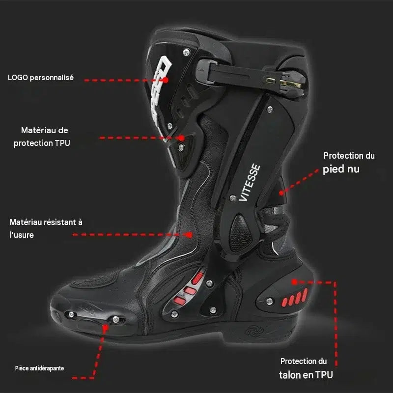Botte moto piste en cuir - PRD 47