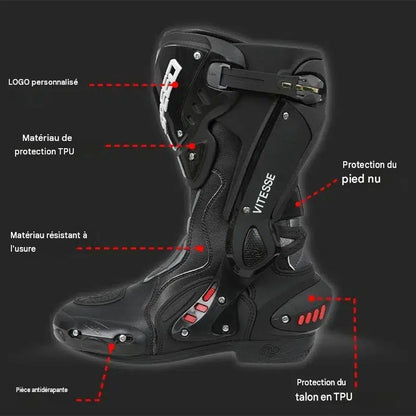 Botte moto piste en cuir - PRD 47