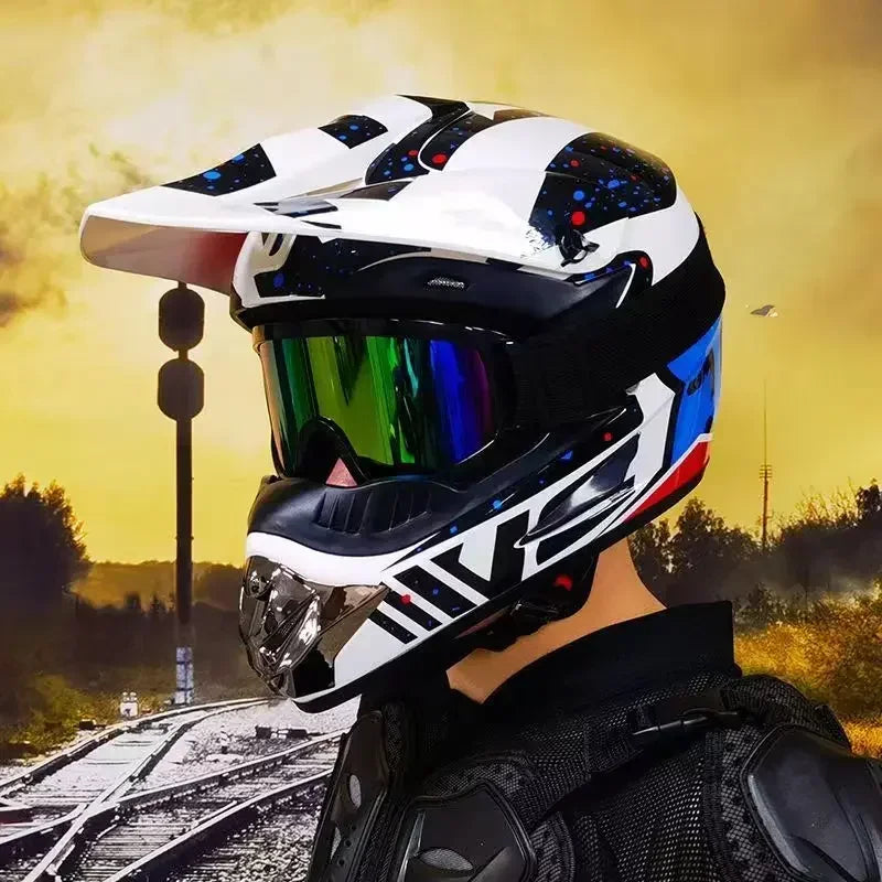 Casque moto cross rose - Helmetix SPX 88