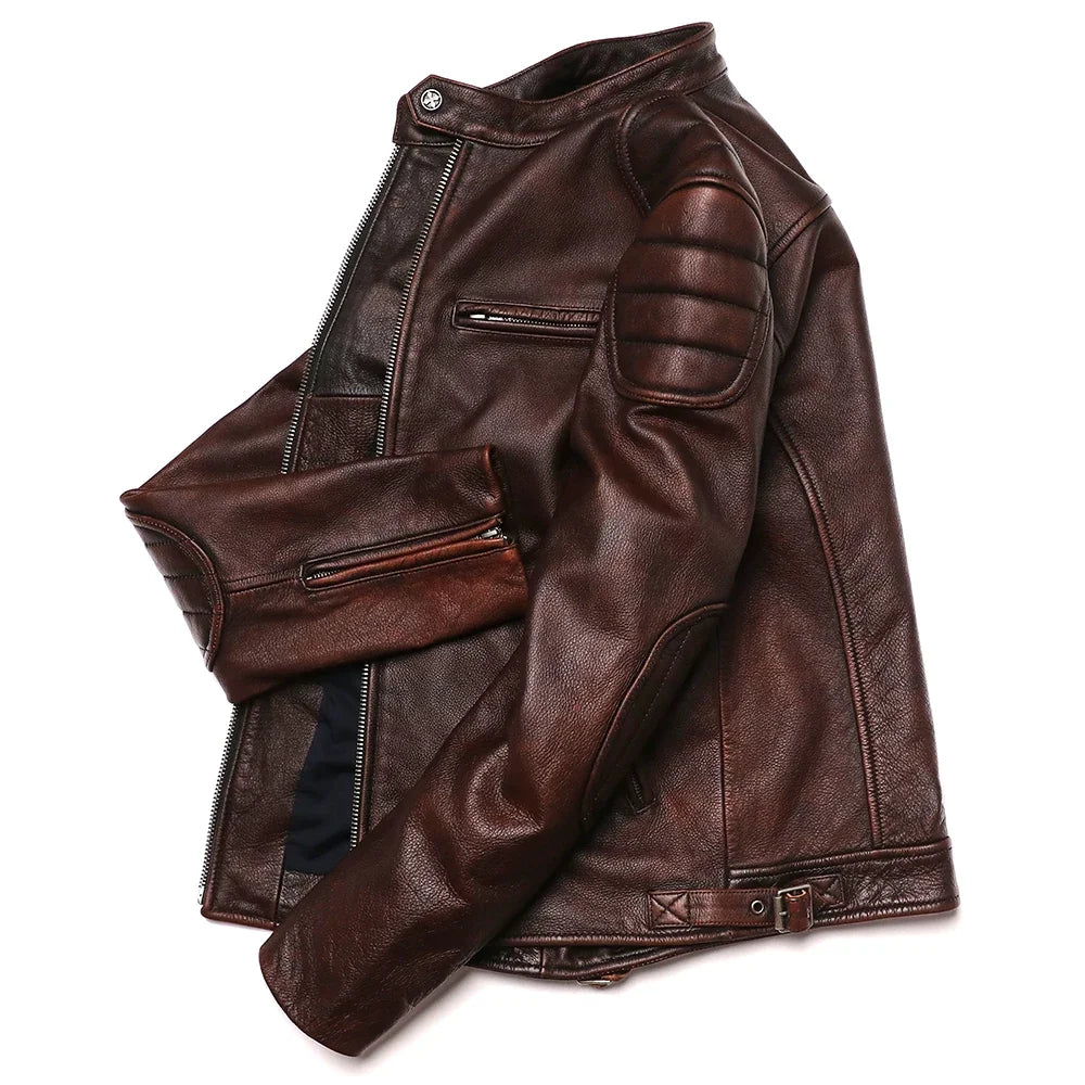 veste moto en cuir homme - helmetix CP 100