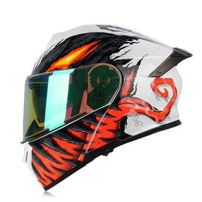 Casque moto noir et rouge - Helmetix MXT 963