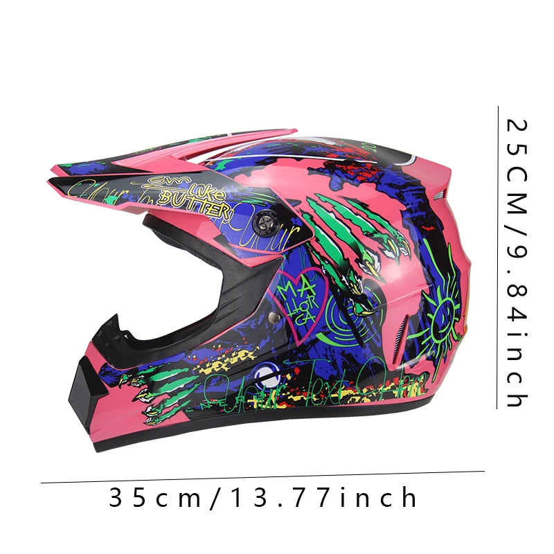 Casque de moto cross enfant / Adulte - Helmetix RED 123