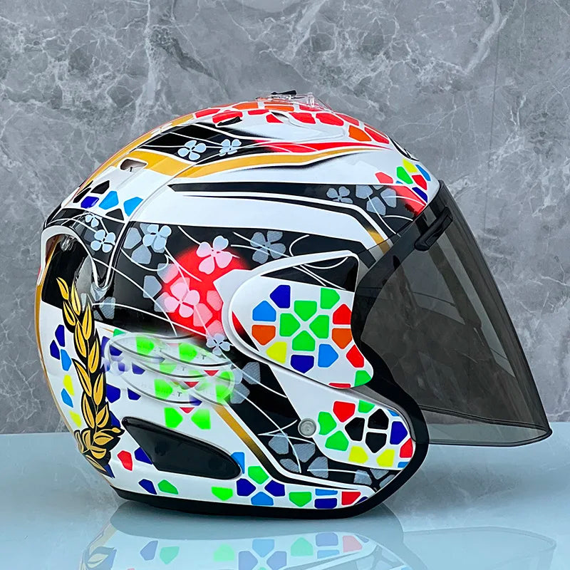 Casque moto jet avec ecran solaire - Helmetix TK 85