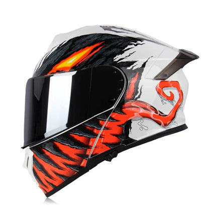 Casque moto noir et rouge - Helmetix MXT 963