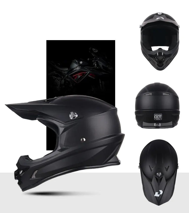 Casque moto cross noir - Helmetix MP 73