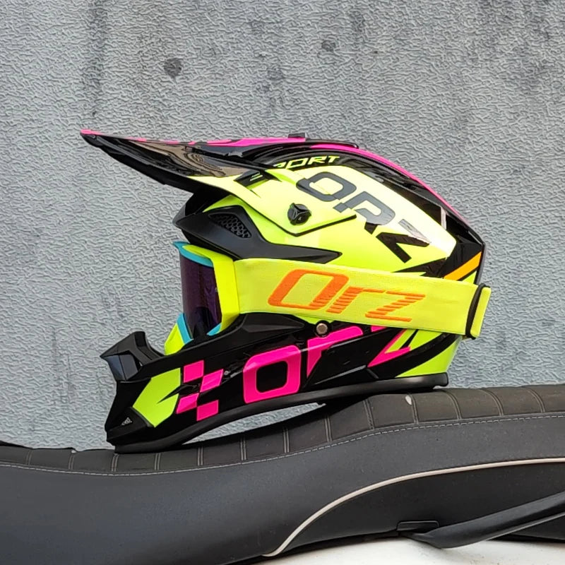 casque moto cross avec lunette - Helmetix LX 58