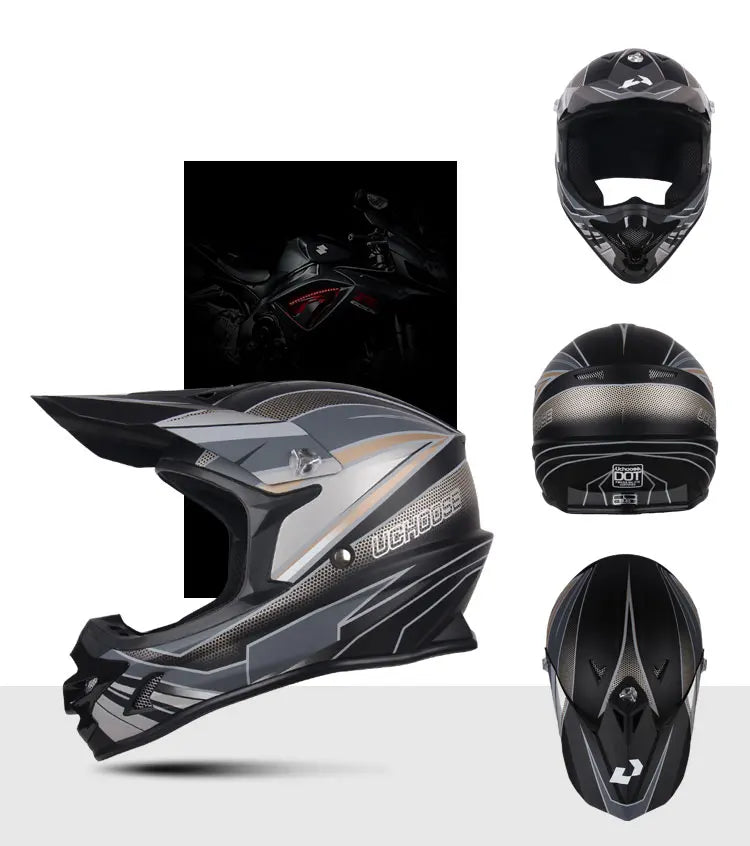 Casque moto cross noir - Helmetix MP 73