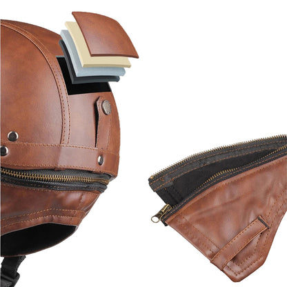 Casque moto vintage avec lunette - Helmetix NXV 265