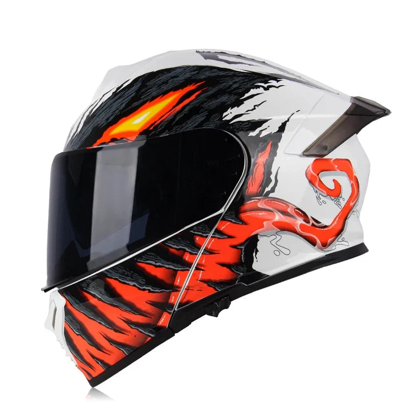 Casque moto noir et rouge - Helmetix MXT 963