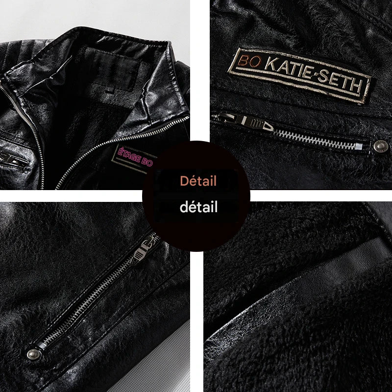 veste moto cuir homme vintage - helmetix CP256