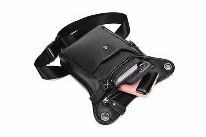 Sacoche de jambe moto cuir - Helmetix vyk 89