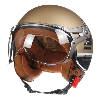 Casque moto jaune vintage - Helmetix BKL 1780