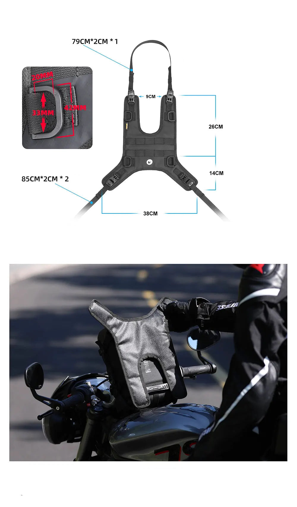 Sacoche réservoir moto - Helmetix HIM 89