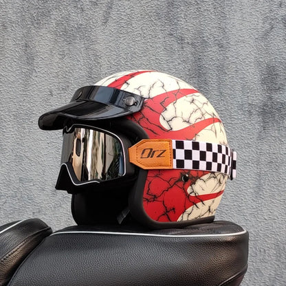 Casque moto vintage avec lunette - Helmetix C560