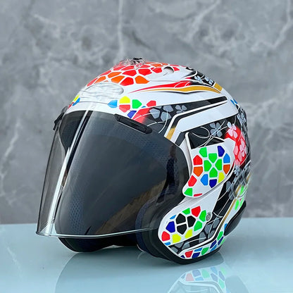 Casque moto jet avec ecran solaire - Helmetix TK 85