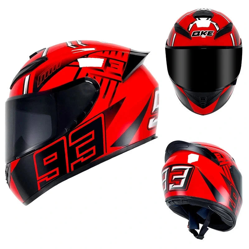 casque moto rouge intégrale - Helmetix PCX 456