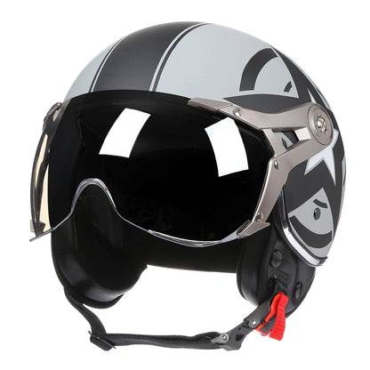 Casque moto jaune vintage - Helmetix BKL 1780
