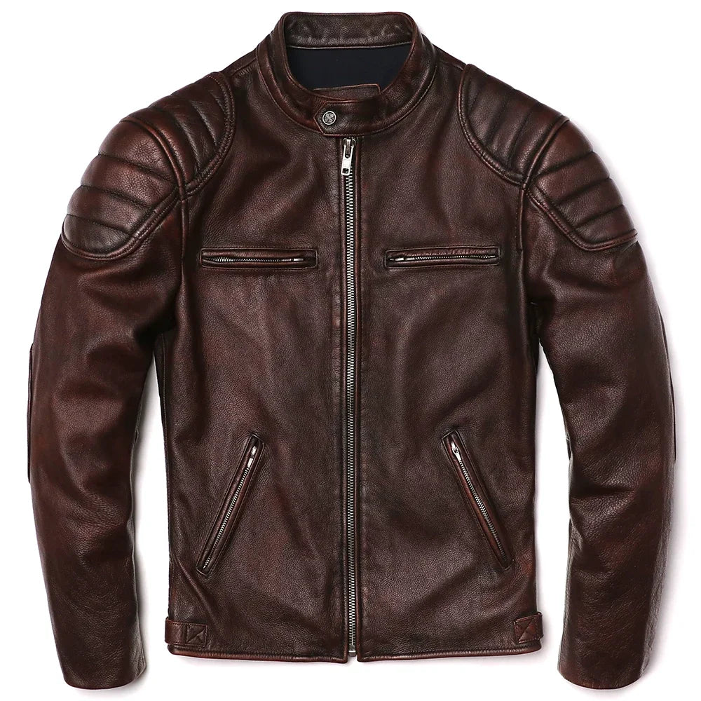 veste moto en cuir homme - helmetix CP 100