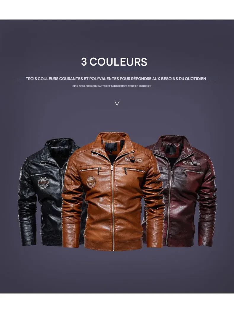 veste moto cuir homme vintage - helmetix CP256