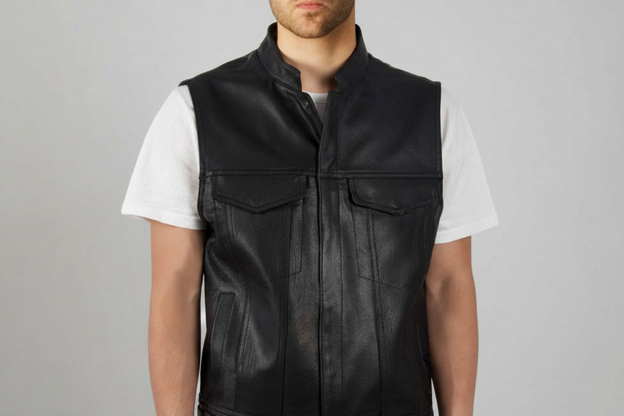 veste en cuir sans manche - helmetix ANR 69