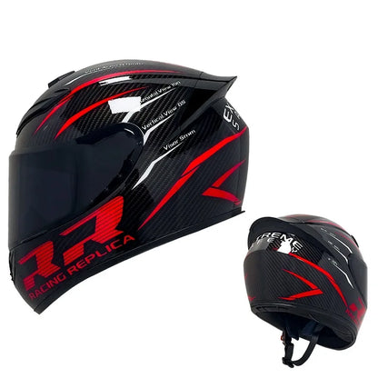 casque moto rouge intégrale - Helmetix PCX 456