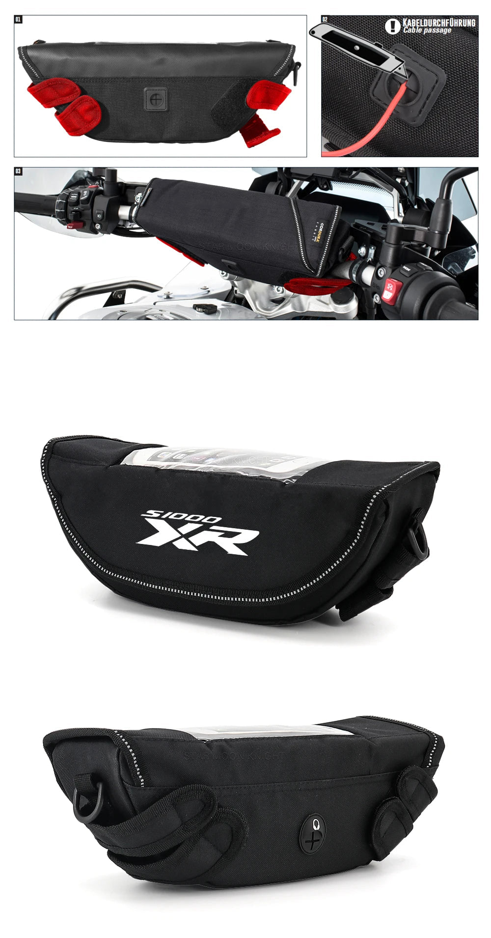 Sacoche guidon moto - Helmetix TNT 12 / BMW R1250GS Trophy R1200GS F850GS F750GS F900XR F900R F700GS F800GS