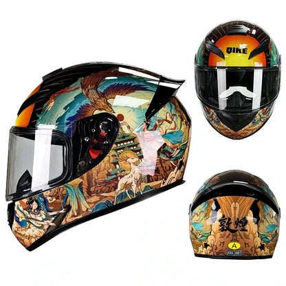 casque moto rouge intégrale - Helmetix PCX 456