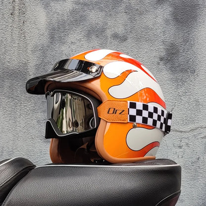 Casque moto vintage avec lunette - Helmetix C560