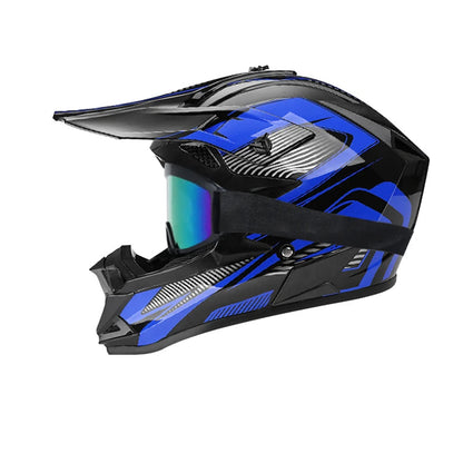 Casque moto cross bleu - Helmetix TTR 55