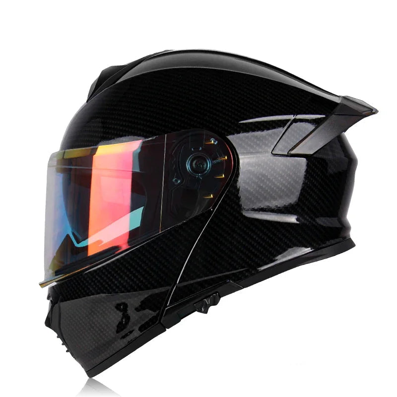 Casque moto noir et rouge - Helmetix MXT 963