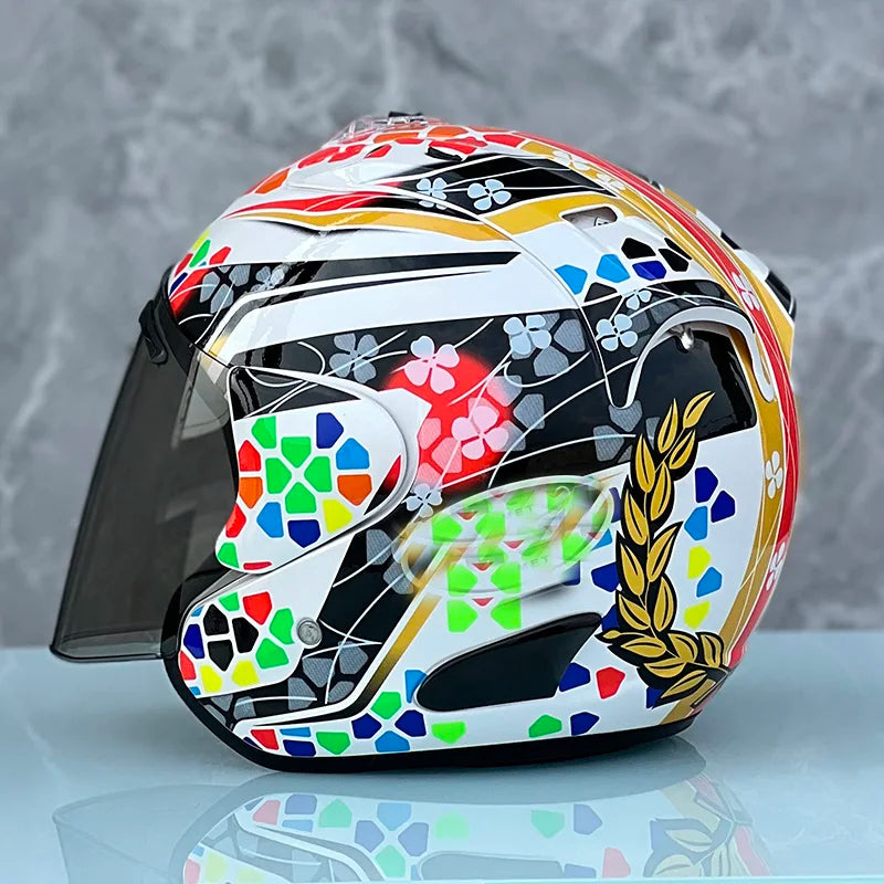 Casque moto jet avec ecran solaire - Helmetix TK 85