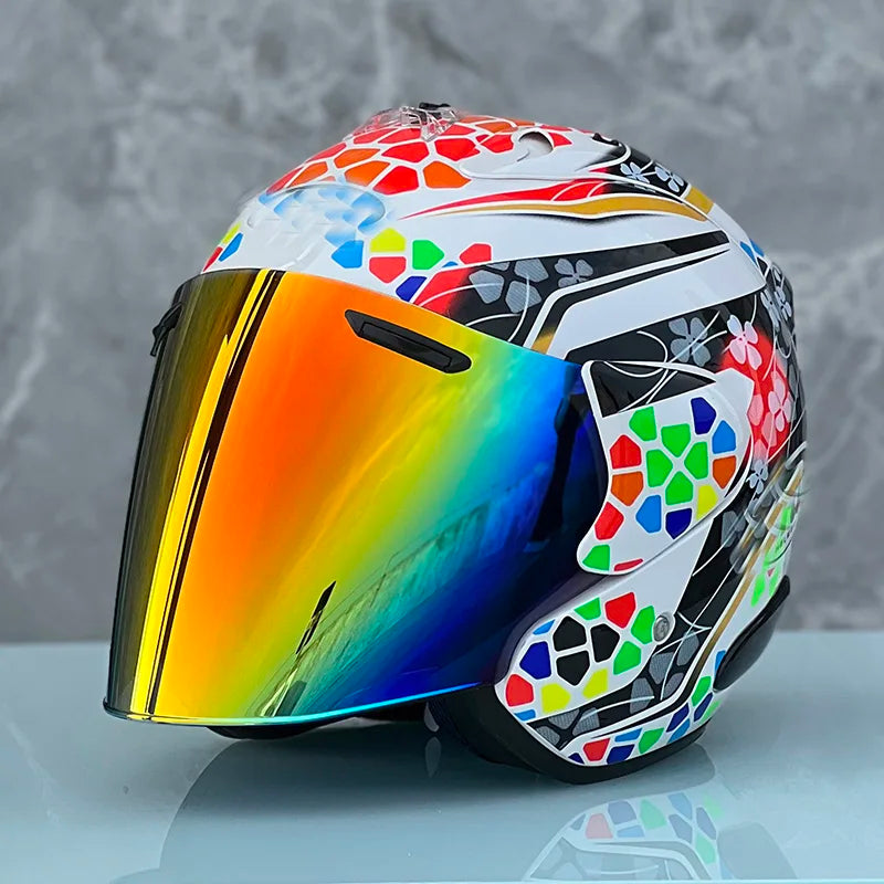 Casque moto jet avec ecran solaire - Helmetix TK 85